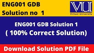ENG001 GDB 1 Solution Fall 2022 || Download in PDF