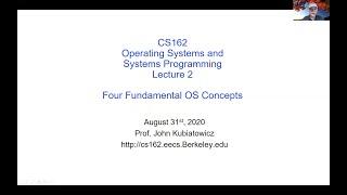 CS162 Lecture 2: Four Fundamental OS Concepts