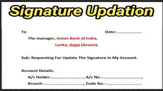 Application/Letter for update signature in bank account/Saad Ahmed.