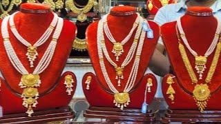 সোনার হালকা ৭ আনার পার্ল নেকলেস /gold  necklace