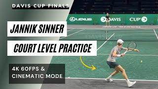 The Bombardier Jannik Sinner | Court Level Practice - Davis Cup Finals 2023 (4K 60FPS)