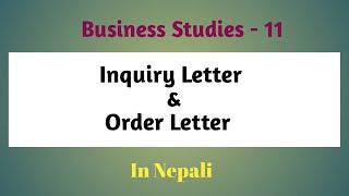 Inquiry Letter and Order Letter