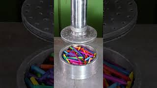 Crushing Candles and Crayons With Hydraulic Press  #hydraulicpress #crushing #satisfying #viral