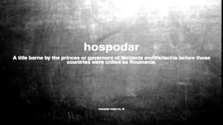 What does hospodar mean