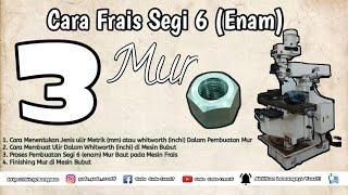 Step 3. Proses Pembuatan Segi 6 (enam) Mur Baut pada Mesin Frais