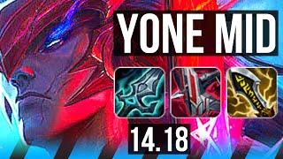 YONE vs YASUO (MID) | 68% winrate, 6 solo kills, 10/2/2, Dominating | NA Grandmaster | 14.18