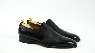 Moreschi Asti Black Calf and Deerskin Loafers