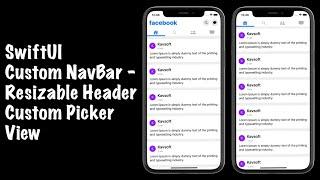 SwiftUI Custom NavBar | Resizable App Bar | Custom Tabbed Picker |  SwiftUI 2.0 Tutorials