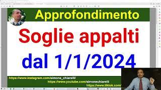 APPALTI: le nuove soglie in vigore dal 1 gennaio 2024 - commento e approfondimento (19/11/2023)