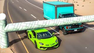 Cars vs Low Pipes EXTREME Challenge in BeamNG Drive!