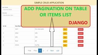 Add Pagination on table or list Items in Django