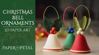 How to Make Christmas Bell Decorations - 3 Christmas Bell Ornaments - 3D Paper Art (Ep.2)