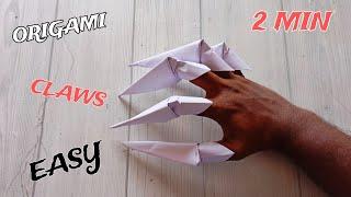 WOLF EASY PAPER CLAWS ORIGAMI TUTORIAL| HOW TO MAKE PAPER CLAWS ORIGAMI| TOP ORIGAMI DANGEROUS CLAW