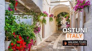 Ostuni  A beautiful Italian town walk in Puglia Italy  Village Walking Tour  4k video