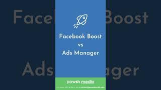 Facebook Boost vs Ads Manager: Which to Choose? | Pawsh Media #shorts