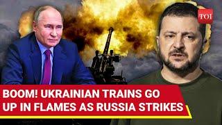 Russia's Iskander Missile Obliterates HIMARS Hangar; Two Ukrainian Trains Turn Fireball | Watch