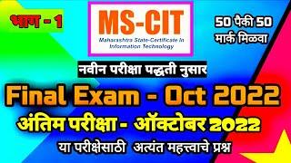 MS-CIT FINAL EXAM 2022 || ms-cit final exam 2022