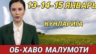 13-14-15 ЯНВАРЬ КУНЛАРИ УЧУН ОБ ХАВО МАЛУМОТИ, ob havo.