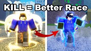 If I Get a Kill I Get a Better RACE v4 In Blox Fruits Roblox