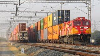 High Speed Double Stack Container Trains with WAG-9 and WDG-4G