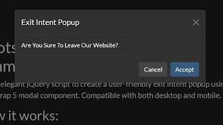 Create A Mobile-friendly Exit Intent Popup With jQuery And Bootstrap 5