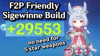 F2P Sigewinne Build! RIDICULOUS Healing & Buffs! | Genshin Impact