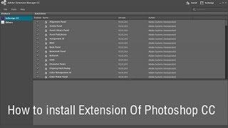 How to install extension photoshop