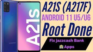 A217F Andriod 11 U5/U6  Root Done Samsung  A21s U6 Root Without Recovery Fix jazzcash banking apps