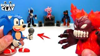 SONIC in Friday Night Funkin' with Clay | Roman Clay Tutorial