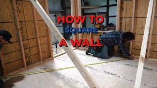 How to square a wall with the Pythagorean Theorem