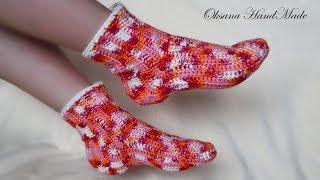 Носки крючком. Простой способ вязания. Crochet socks