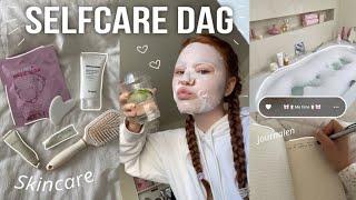 SELFCARE DAG ‍️ skincare, haircare, nails, journalen, cleaning, yoga