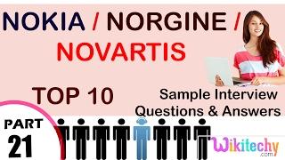 nokia | Norgine | novartis top most interview questions and answers for freshers