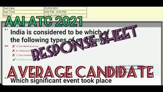 AAI ATC 2021 || Response sheet|| Average Candidate || Evening Shift 25th March