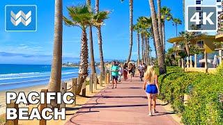 [4K] Pacific Beach (PB) in San Diego, California USA - Walking Tour Vlog & Vacation Travel Guide 