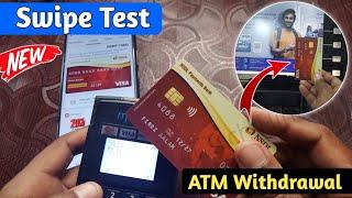 NSDL Payment Bank Debit Card Swipe Machine Test | NSDL Debit Card ATM Machine cash Withdrawal