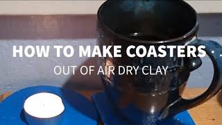 How to Make Air Dry Clay Coasters/Learn how to roll out clay, prime, paint and seal it!