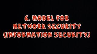 #6 Model for Network Security | Information Security |