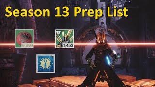 What to do Before Season 13 in Destiny 2