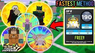 How to Get Tier 100 Using EXP IV | AFK Star Pass Farm / Fastest Method - All Star Tower Defense