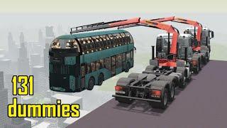 unorthodox bus crash testing with 131 dummies - beamng drive