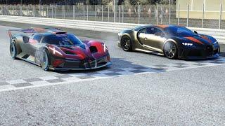 Bugatti Bolide vs Bugatti Chiron Super Sport 300+ at Monza Full Course