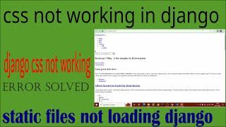 django css not working | static files not loading django | css not working in django