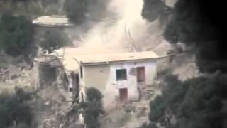 A-10 Warthog gun run on house in Korengal Valley