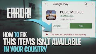 How to fix This items isn,t available in your country Pubg kr