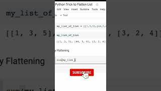 Python Trick to Flatten nested List #Shorts #PythonTricks