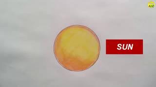 Easy and simple sun drawing| How to draw sun quickly| Coloring and drawing for beginners