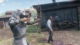 Red Dead Redemption 2 Brutal Moment Using Bow And Arrows  Vol 2 (euphoria ragdolls)