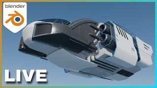 Star Citizen inspired Ship in Blender: Live Stream