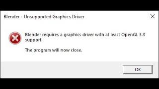 how to fix opengl error 3.3 blender